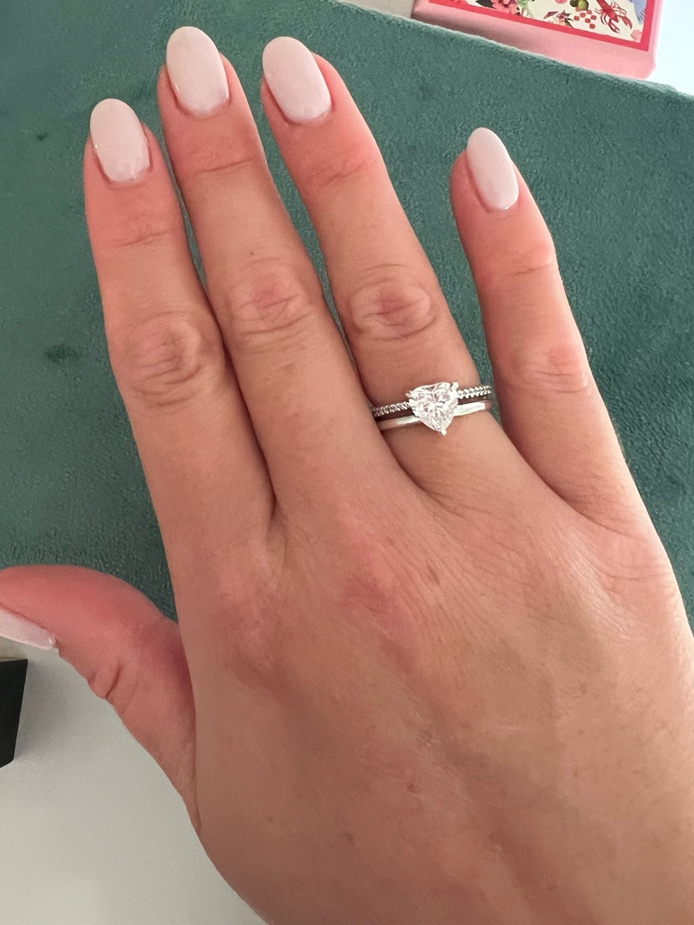 Pandora Sterling Silver Double Band Heart Ring